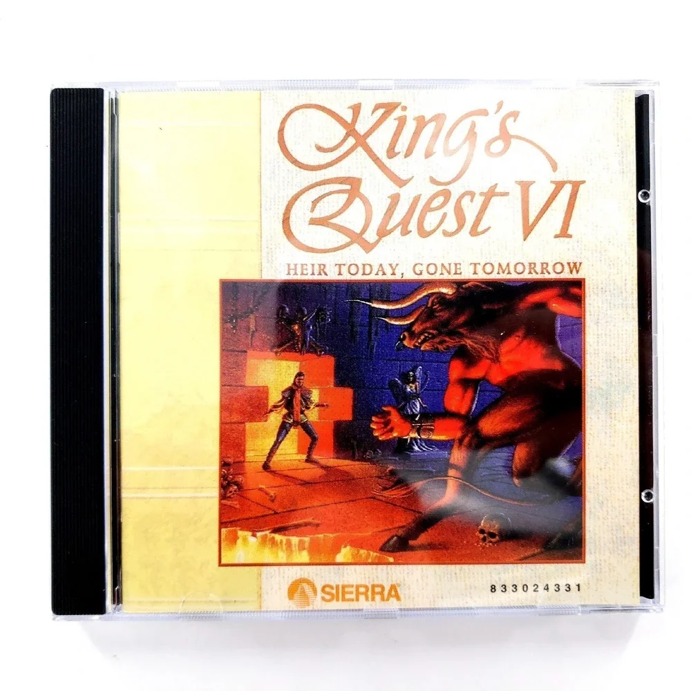 King's Quest VI: Heir Today, Gone Tomorrow CD-ROM (PC, 1993) Mint Disc